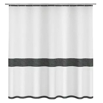 Штора для ванны Fora Stone Black 1800х1800 мм полиэстер белая/черная (FOR-STN204BL)