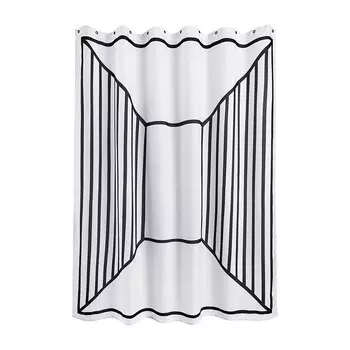 Штора для ванной Moroshka Grafica 1800х2000 мм полиэстер белая/черная (935-301-01)