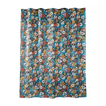 Штора для ванны Moroshka Los Muertos 1800х2000 мм полиэстер красная/синяя (T690-2)