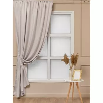 Штора имитация льна бежевая 160х260 см Amore Mio (97067)
