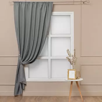 Штора имитация льна серая 160х260 см Amore Mio (94615)