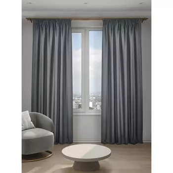 Штора креп серая 150х270 см Decofest Элис (153.761)