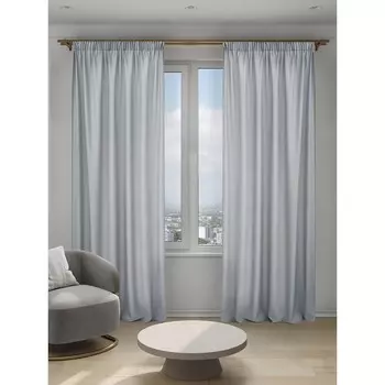 Штора креп светло-серая 150х270 см Decofest Элис (153.763)