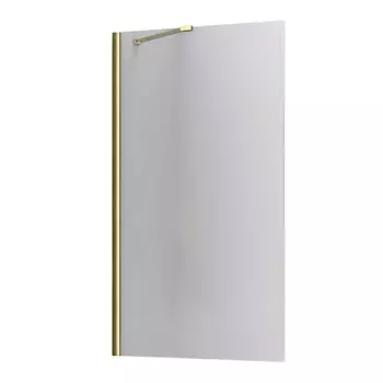 Шторка на ванну распашная 80х140х0,6 см профиль золото WasserKraft Aisch 55P (55Р01-80 Fixed)