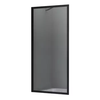 Шторка на ванну неподвижная 80х160х0,6 см профиль черный матовый WasserKraft Abens (20W01-80MB)