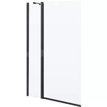 Шторка на ванну распашная 100х150х0,5 см профиль черный BelBagno Uno (UNO-V-11-100/150-C-NERO)