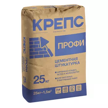 Штукатурка цементная Крепс Профи армированная 25 кг