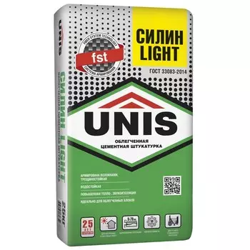 Штукатурка цементная Unis Силин Light легкая 25 кг