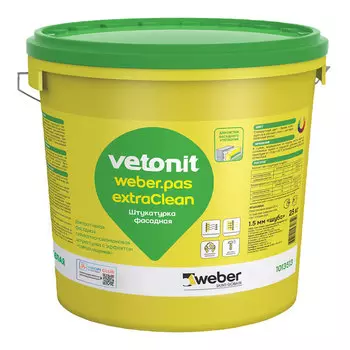 Штукатурка фасадная Vetonit Pas Extraclean силикатно-силиконовая шуба 1,5 мм база 100А белая 25 кг
