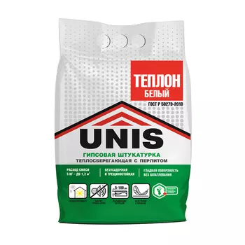 Штукатурка гипсовая Unis Теплон белая 5 кг