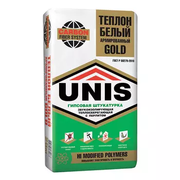 Штукатурка гипсовая Unis Теплон Gold белая 25 кг