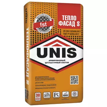 Штукатурно-клеевая смесь для теплоизоляции Unis Теплофасад S высокопрочная зимняя 25 кг