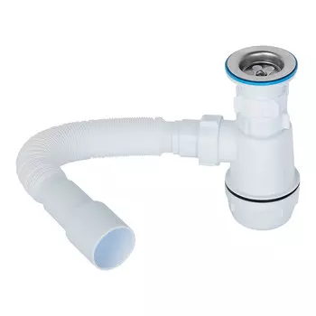 Сифон для раковины и мойки АНИ пласт 1 1/2х40 мм с выпуском d70 мм с соединением 40/50 мм (A0115)