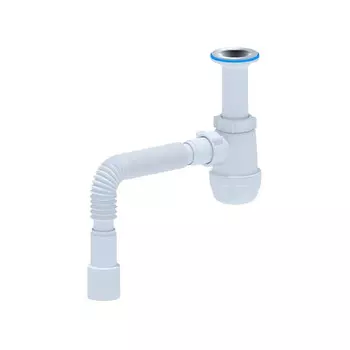 Сифон для раковины и мойки АНИ пласт 1 1/2х40 мм с выпуском d70 мм с соединением 40 мм (A0515)