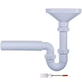 Сифон для раковины и мойки McAlpine 1 1/2х40 мм с выпуском d170 мм с соединением 40/50 мм с разрывом струи (HC7-FUN)