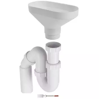 Сифон для раковины и мойки McAlpine 1 1/2х40 мм с выпуском d170 мм с соединением 40/50 мм с разрывом струи (HC8-FUN/2025)