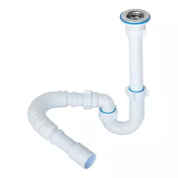 Сифон для раковины АНИ пласт 1 1/4х32 мм с выпуском d65 мм с соединением 32/40 мм (DB1015)