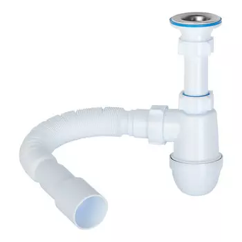 Сифон для раковины АНИ пласт 1 1/4х40 мм с выпуском d65 мм с соединением 40/50 мм (C1015)