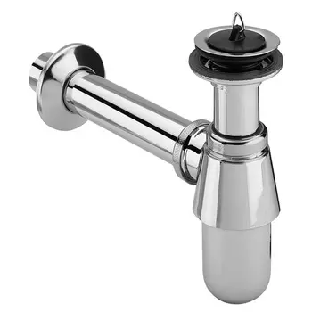 Сифон для раковины VIEGA 102845 1 1/4"x32 латунь с накладкой D 50 мм отводящий патрубок L 200 мм