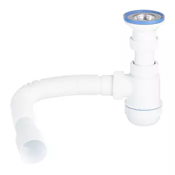 Сифон для раковины и мойки Wirquin Virplast 1 1/2х40 мм с выпуском d63 мм с соединением 40/50 мм (30986780)