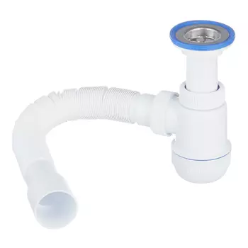 Сифон для раковины и мойки Wirquin Virplast 1 1/2х40 мм с выпуском d63 мм с соединением 40/50 мм (30980678)