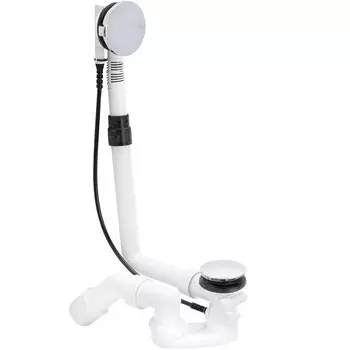 Сифон для ванны Viega Multiplex Visign 1 1/2x50 мм регулируемый полуавтомат с выпуском d70 мм с переливом с соединением 40/50 мм (101909)