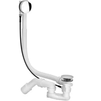 Сифон для ванны Viega Simplex 1 1/2x50 мм регулируемый полуавтомат с выпуском d70 мм с переливом с соединением 40/50 мм (595678)