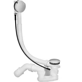 Сифон для ванны Viega Simplex 1 1/2x50 мм регулируемый полуавтомат с выпуском d70 мм с переливом с соединением 40/50 мм (285357)