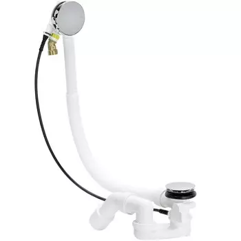 Сифон для ванны Viega Simplex Trio 1 1/2x50 мм регулируемый полуавтомат с выпуском d70 мм с переливом с соединением 40/50 мм (728014)