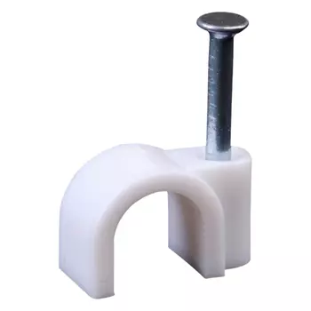 Скобы для крепления кабеля круглые Duwi 5 мм полипропиленовые белые (20 шт.) (30307 7)