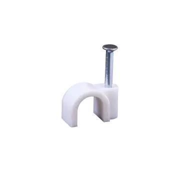 Скобы для крепления кабеля круглые Duwi 6 мм полипропиленовые белые (20 шт.) (30304 6)