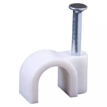 Скобы для крепления кабеля круглые Duwi 7 мм полипропиленовые белые (20 шт.) (30306 0)