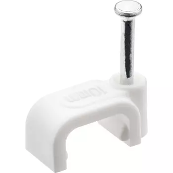 Скобы для крепления кабеля плоские Duwi 10 мм полипропиленовые белые (20 шт.) (30327 5)