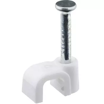 Скобы для крепления кабеля плоские Duwi 4 мм полипропиленовые белые (20 шт.) (30323 7)