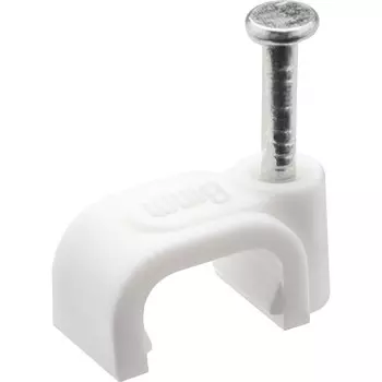 Скобы для крепления кабеля плоские Duwi 8 мм полипропиленовые белые (20 шт.) (30326 8)