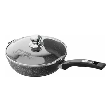 Сковорода Мечта Гранит Black d24 см литой алюминий с антипригарным покрытием с крышкой (С24802)