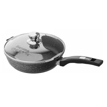 Сковорода Мечта Гранит Black d26 см литой алюминий с антипригарным покрытием с крышкой (С26802)