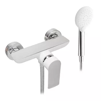 Смеситель для душа без излива Lavelly White Modern хром/белый с лейкой однорычажный (623751)