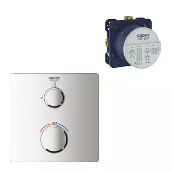Смеситель для душа встраиваемый Grohe Grohtherm термостатический с механизмом в комплекте хром (24078000/35600000)