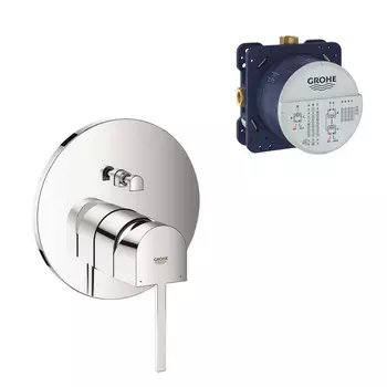 Смеситель для душа встраиваемый Grohe Plus однорычажный с механизмом в комплекте хром (24060003/35600000)