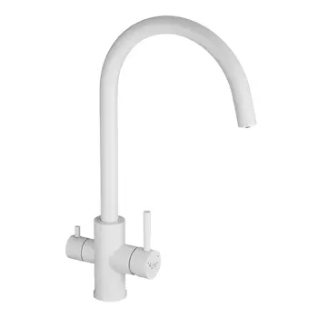 Смеситель для кухни Corsa Deco Pride белый с высоким изливом с подключением к фильтру (966381)