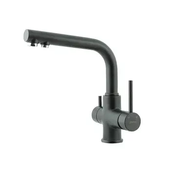 Смеситель для кухни Lemark Comfort черный с подключением к фильтру (LM3061PAN)