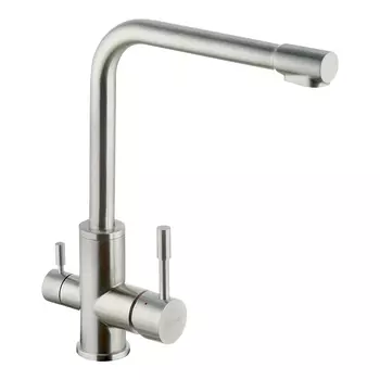 Смеситель для кухни Lemark Expert сатин с высоким изливом с подключением к фильтру (LM5060S)