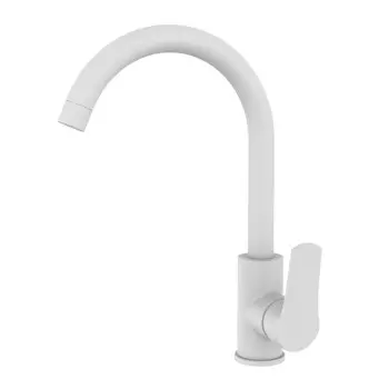 Смеситель для кухни Milardo Meal белый с высоким изливом однорычажный (M01WTJ0M05)