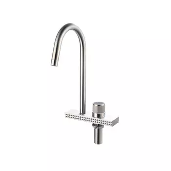 Смеситель для кухни РМС Sus сталь с высоким изливом с водопадом (SUS130-017F)