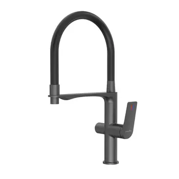 Смеситель для кухни Tokito Mitsuishi графит с гибким изливом с подключением к фильтру (TOK-MIT-1012GM)