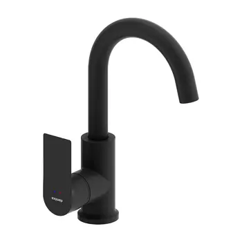 Смеситель для раковины Damixa Apollo черный однорычажный с поворотным изливом (470220300)