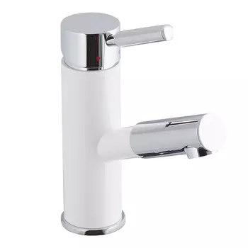 Смеситель для раковины Lavelly Iceberg белый/хром однорычажный с вытяжной лейкой (673093)