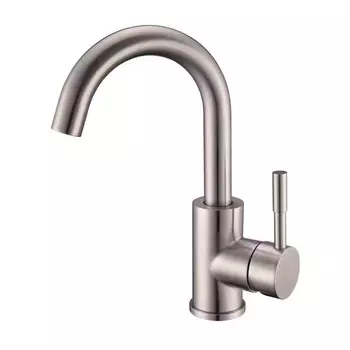 Смеситель для раковины РМС Sus сталь однорычажный с поворотным изливом (SUS124-001F-1)