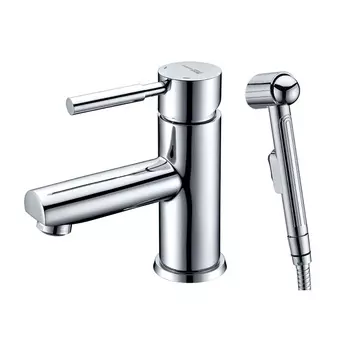 Смеситель для раковины с гигиеническим душем WasserKraft Main хром однорычажный (4108)